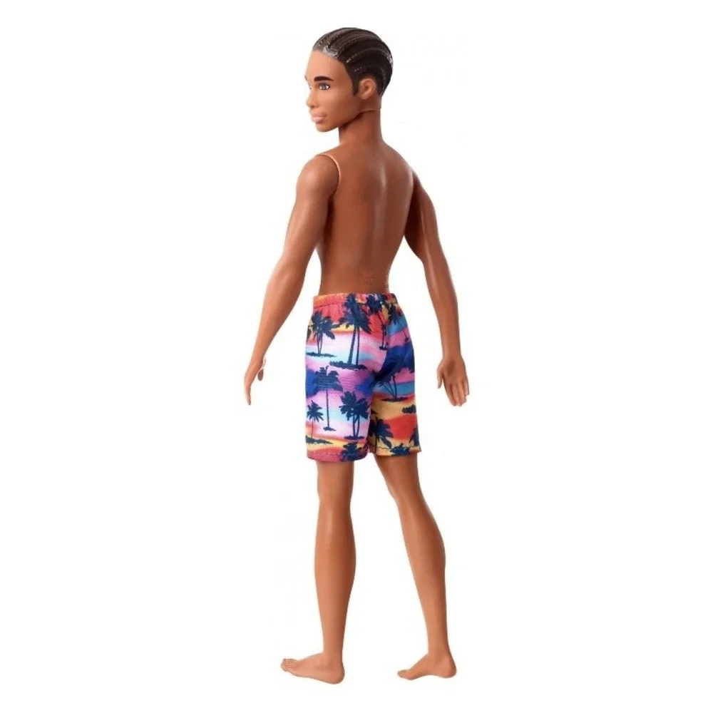Barbie Ken Beach Doll Wearing Tropical Print Swimsuit New In Package Retro Cool